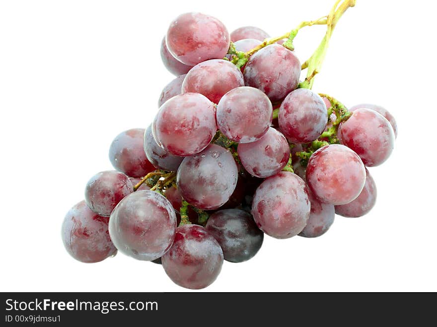 Isolated fresh grapes on  white background