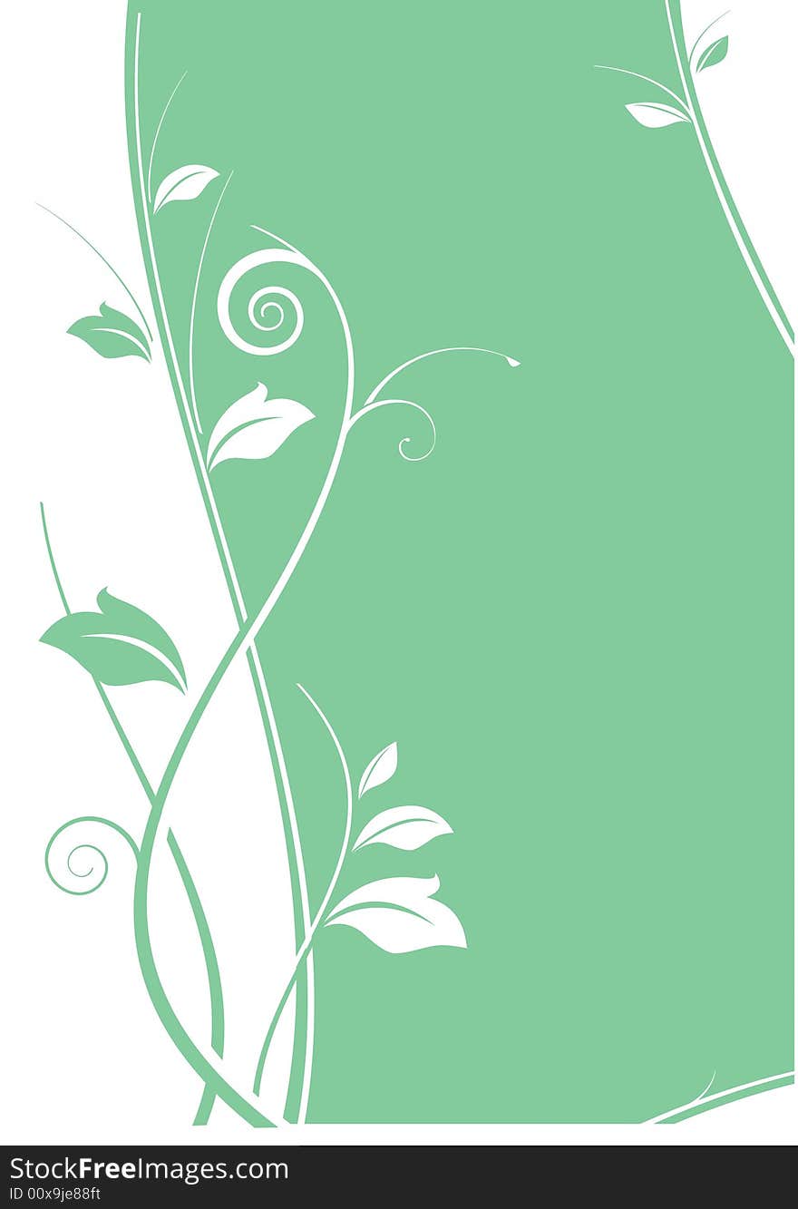 Floral Abstract Design With Green Background