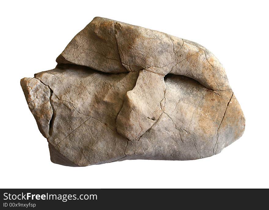 Isolated stone face on white. Isolated stone face on white.