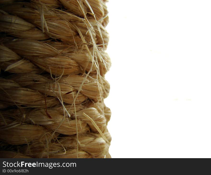 Coil of rope in white background