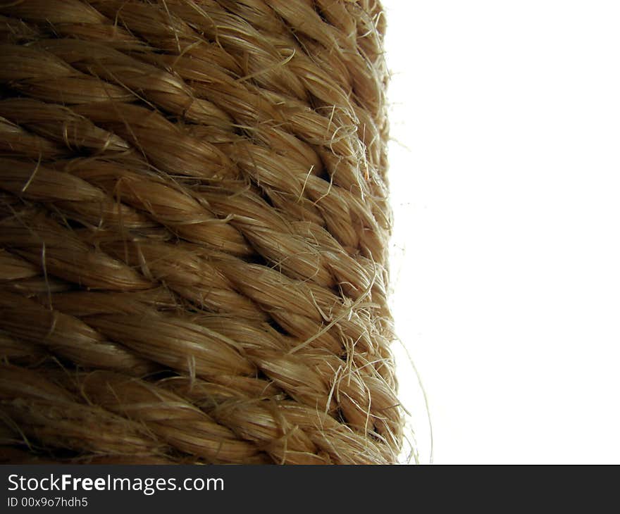 Coil of rope in white background