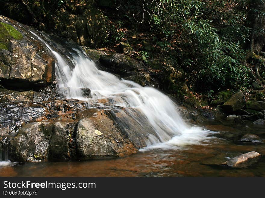 Laurel Falls in the Great Smoky Mountains National Park in spring. Laurel Falls in the Great Smoky Mountains National Park in spring