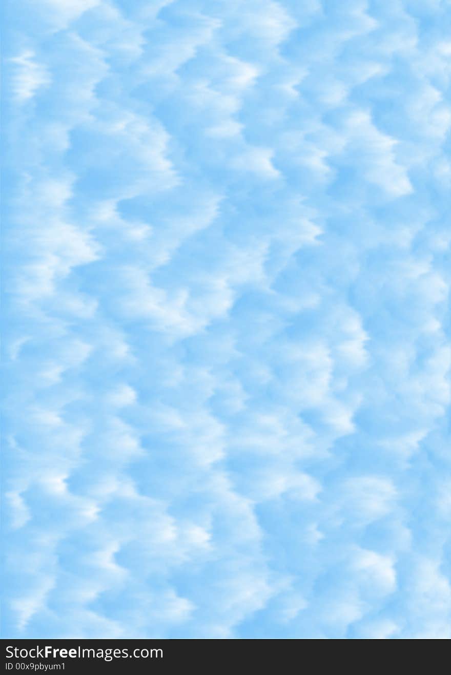 Fluffy clouds blue sky background – digitally created texture.