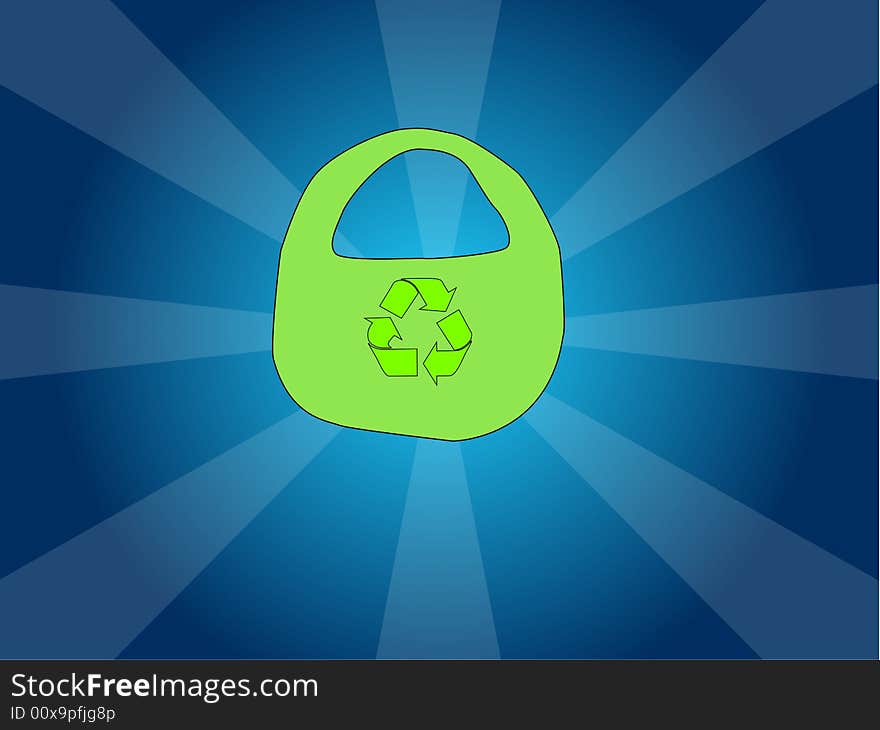 A Vector Illustration of a Shopping Bag which is green and environmentally friendly