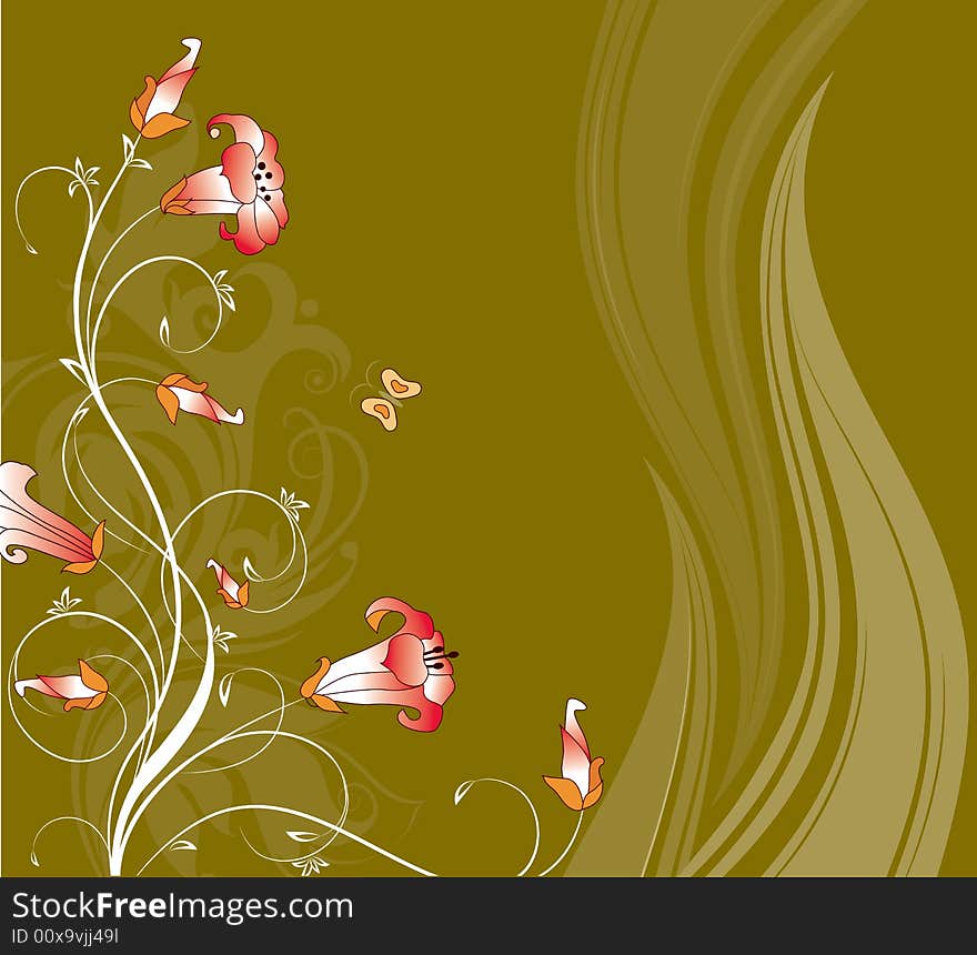 Abstract floral background. A vector format is added. Suits well for a postcard or background. Abstract floral background. A vector format is added. Suits well for a postcard or background