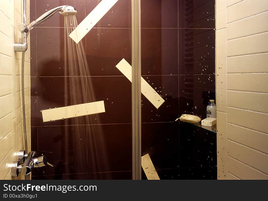 Shower place in the bathroom