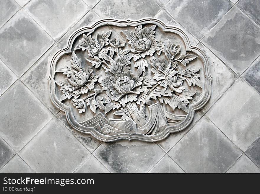 Exquisite stone carving on the wall.
Vivid and fine and smooth craft.