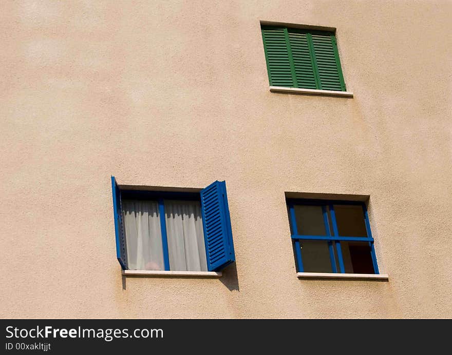 Three windows on one wall