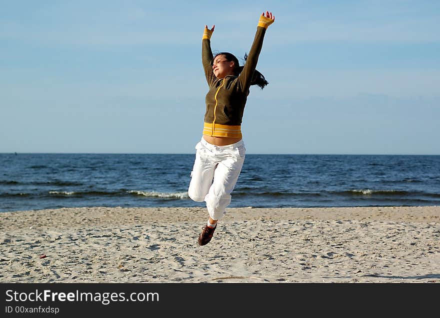 Jumping woman