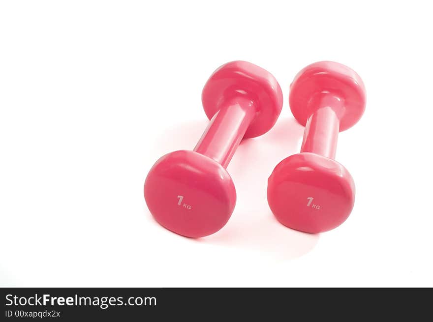 Two dumbbells isolated on white background