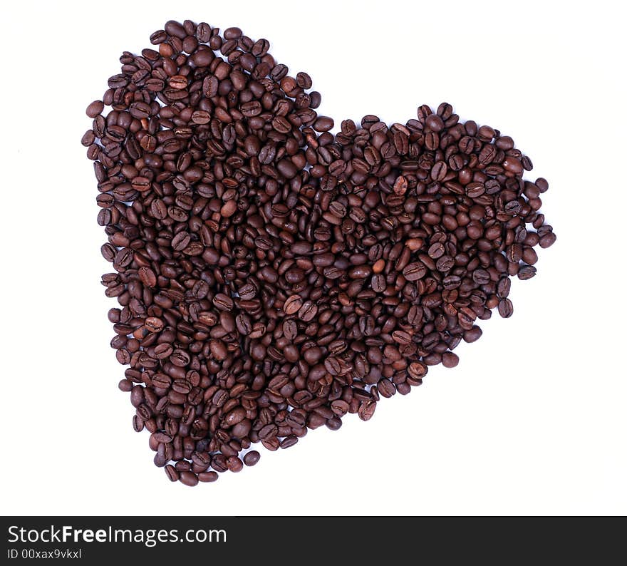 Heart Made Of Coffee Beans