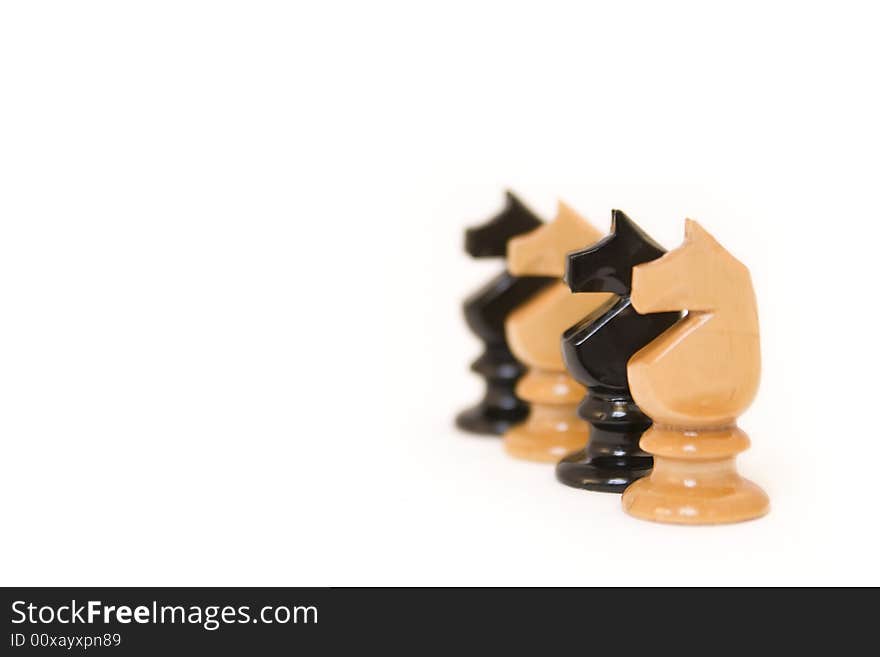 Black and white chess pieces