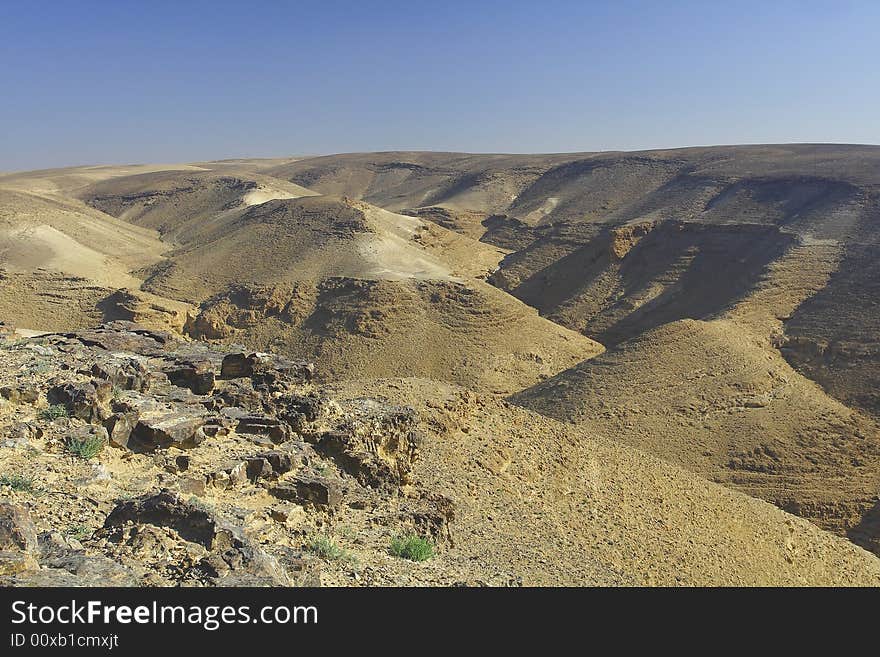 Israel. Variety of colors of Judean desert.