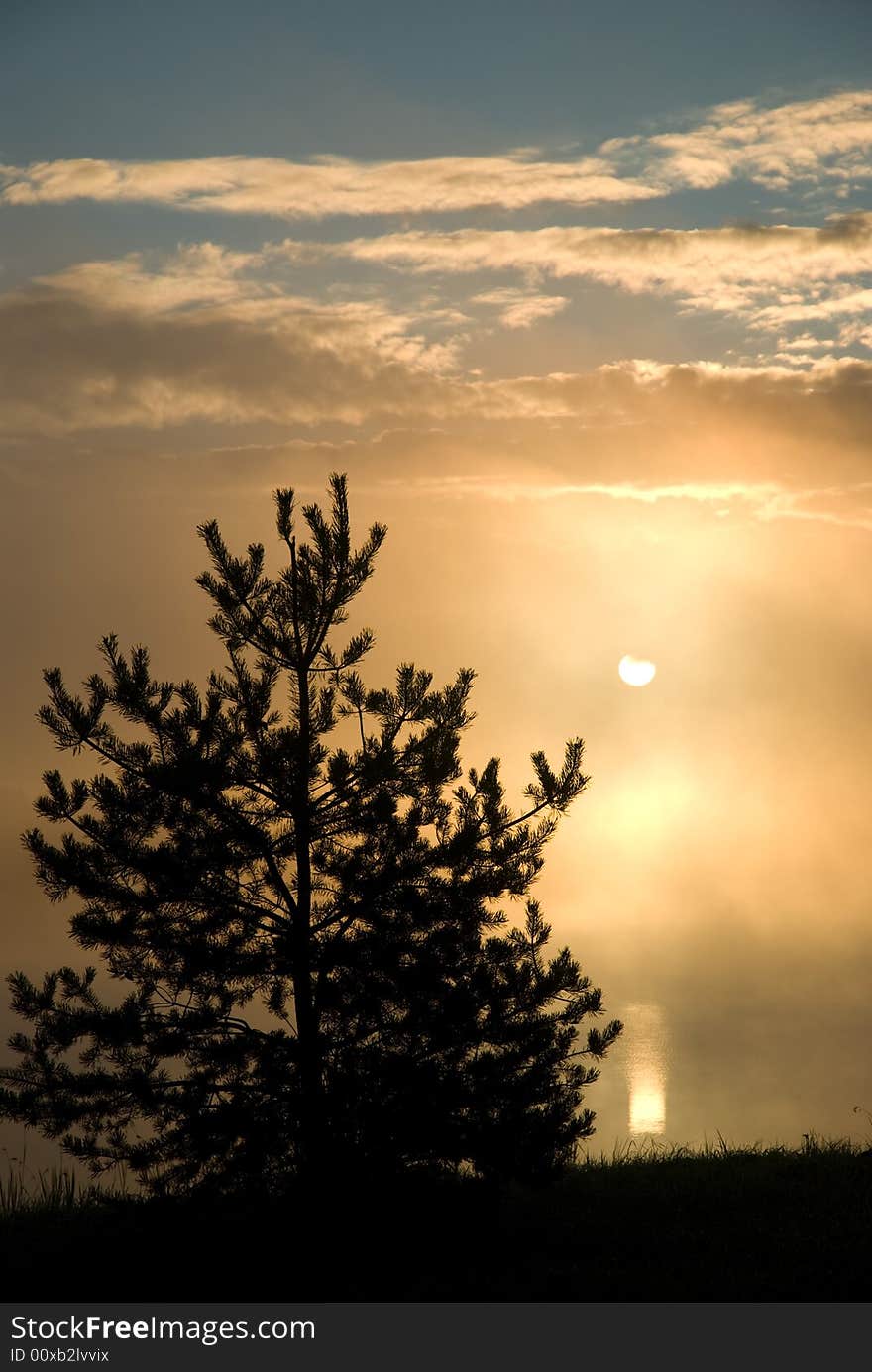 Sun under lake