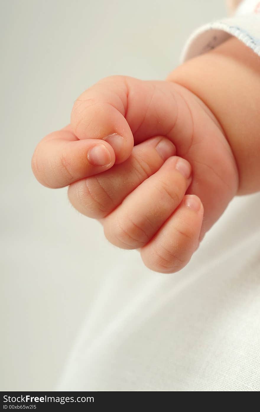 A view with a newborn fist. A view with a newborn fist