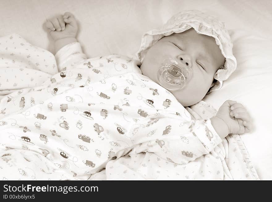 A little cute baby portrait while sleeping. A little cute baby portrait while sleeping