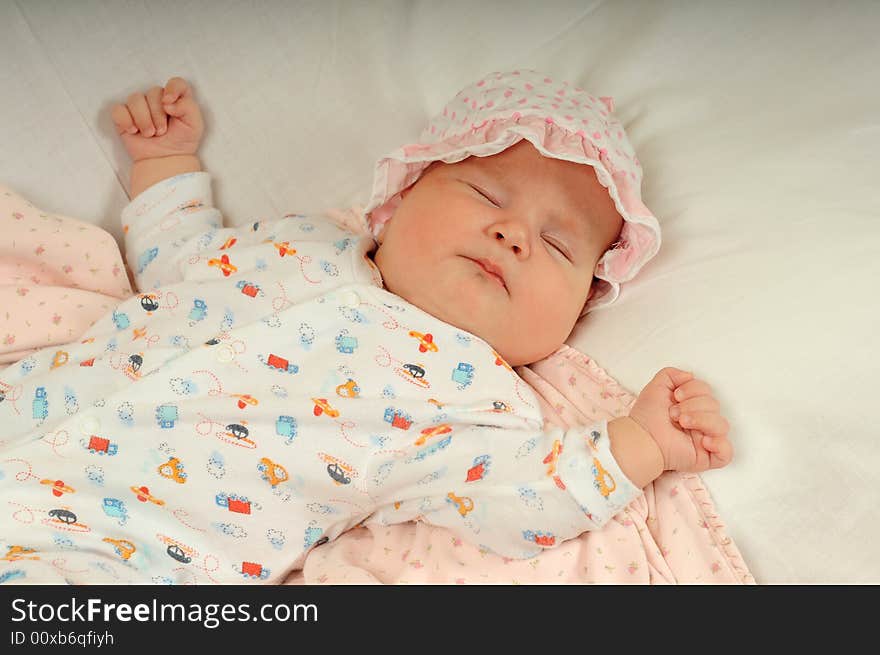 A little cute baby portrait while sleeping. A little cute baby portrait while sleeping