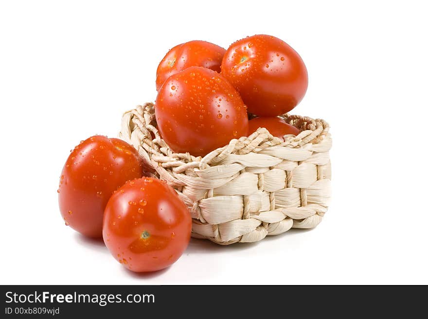 Fresh tomatoes with waterdrops.