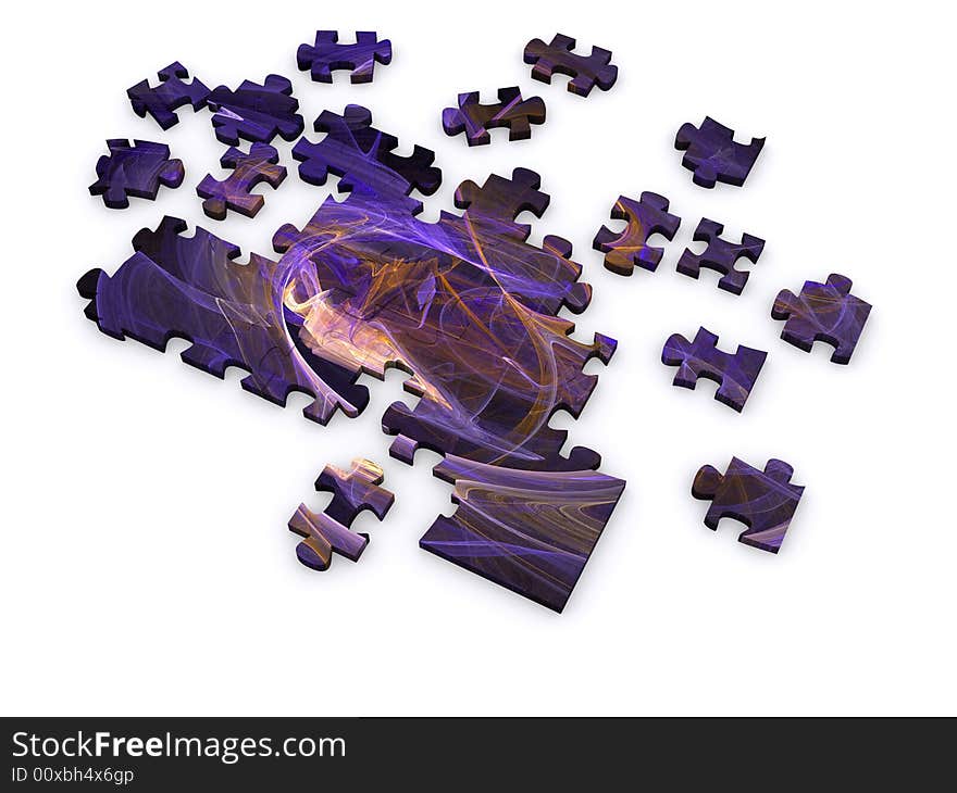 Cool looking 3d fractal puzzle game rendering