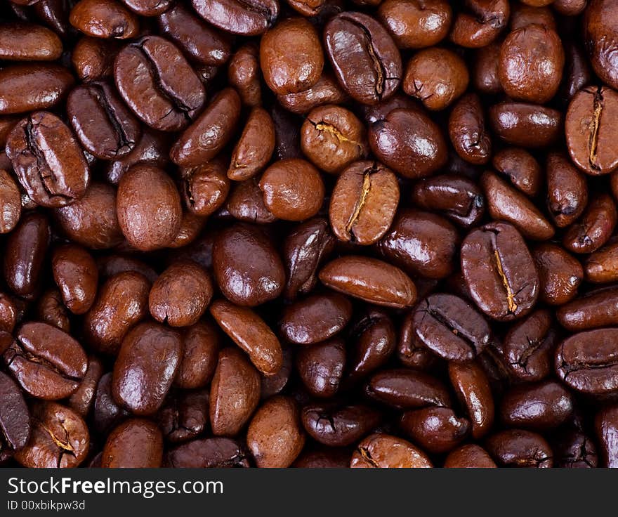 Close up of coffee beans, great for backgrounds and presentations