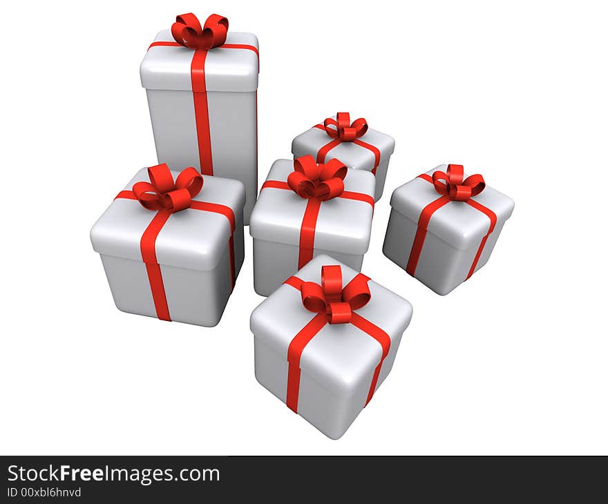 Isolated 3d gift boxs render. Isolated 3d gift boxs render