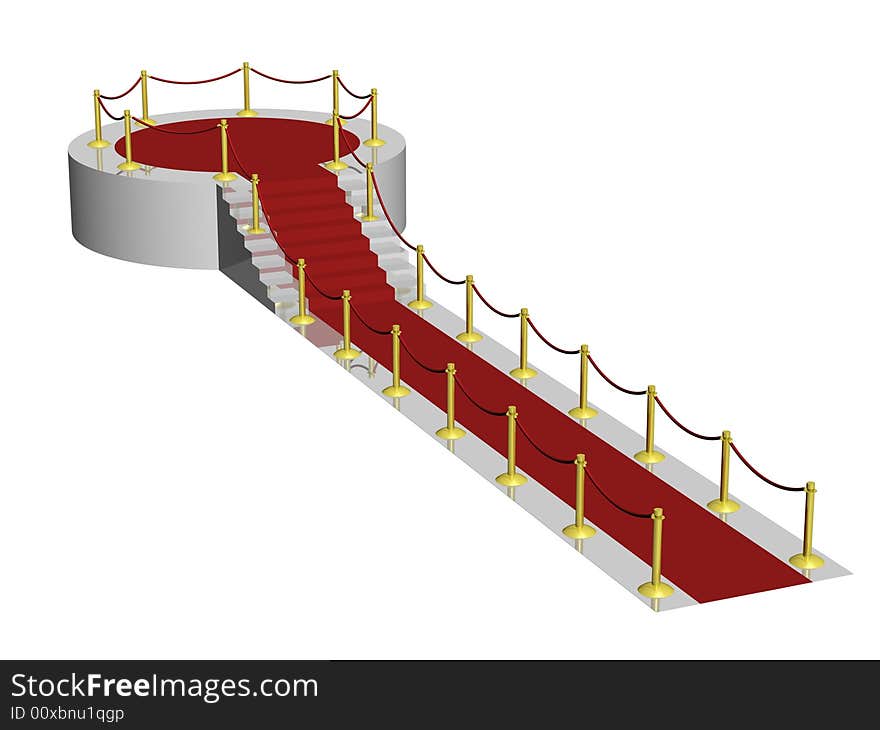 A 3d red carpet rendering