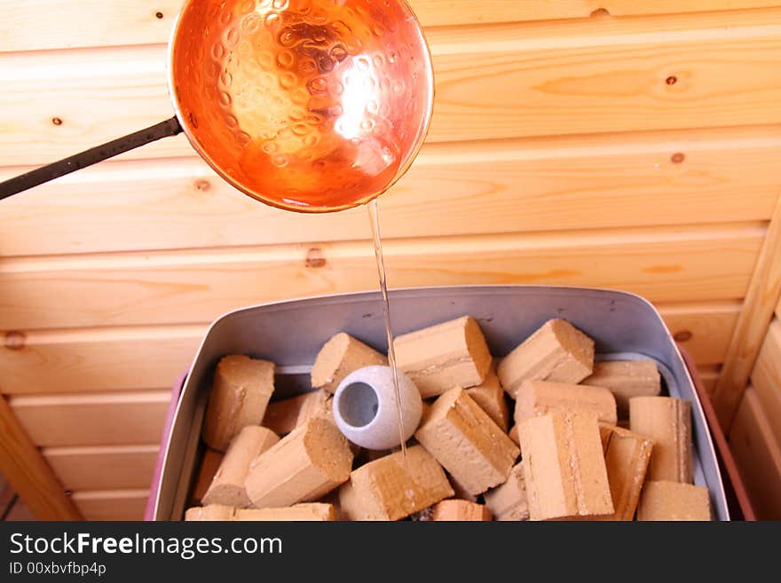 Stones on a sauna stove