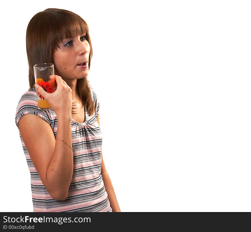 Girl drinking juice