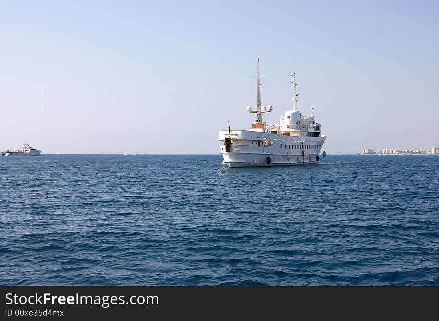 Yacht floating in the sea