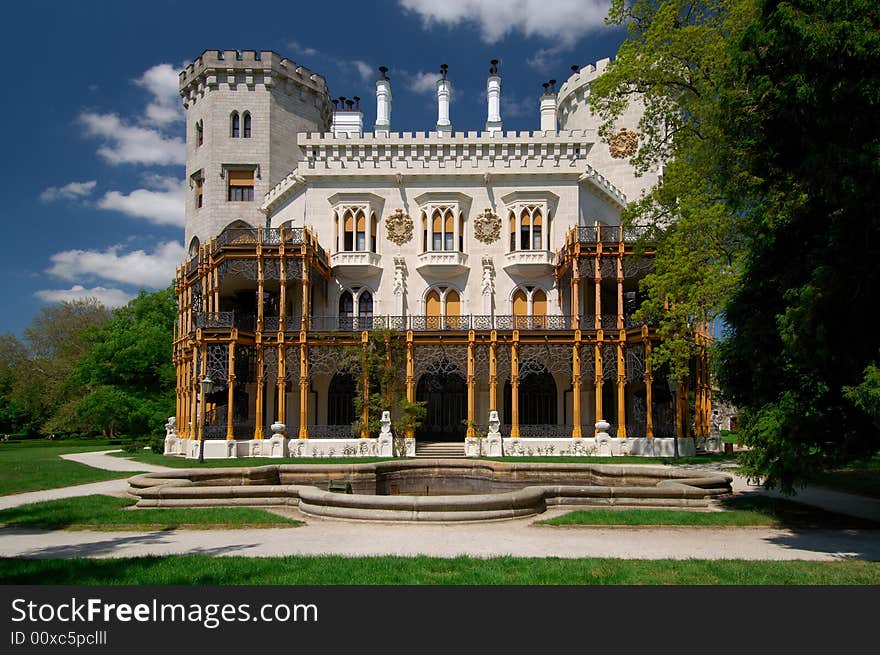 Castle Hluboka located in the south part of the Czech Republic built up in tudor gothic style