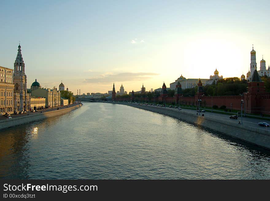 River Moskva, summer in Moscow