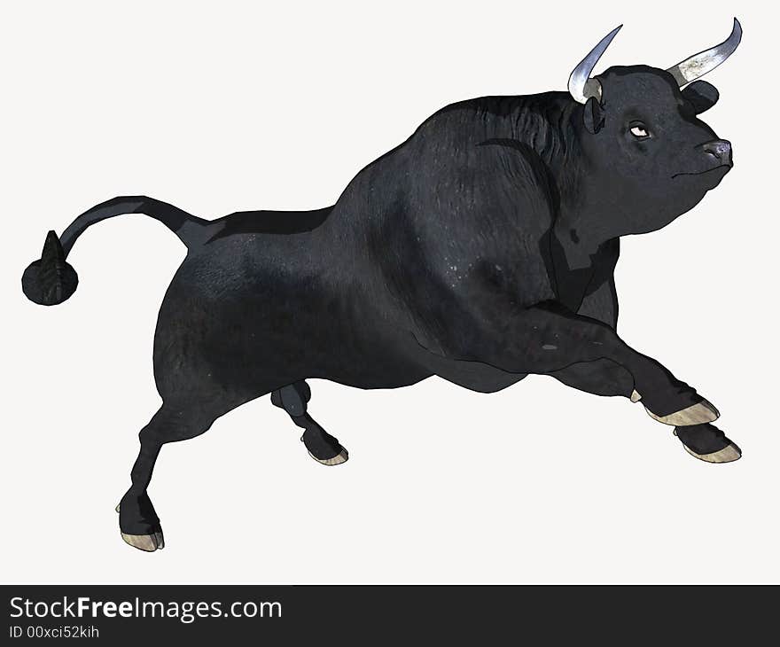 Black Cartoon Bull