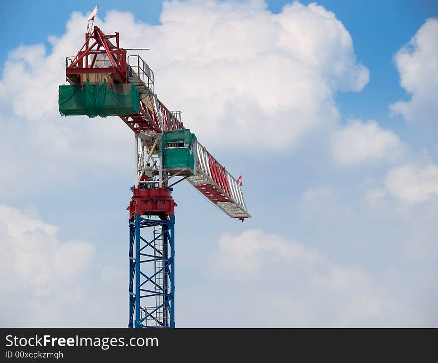 Tower Crane Operator Ascending up into his cabin to commence the afternoon shift after his lunch