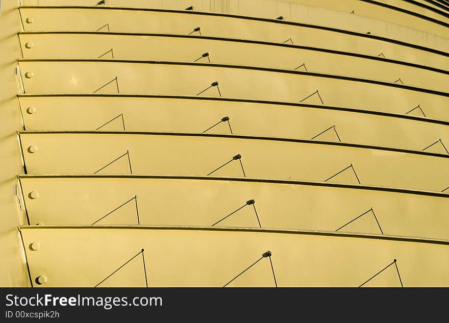 Abstract of metal arches in the morning light. Abstract of metal arches in the morning light