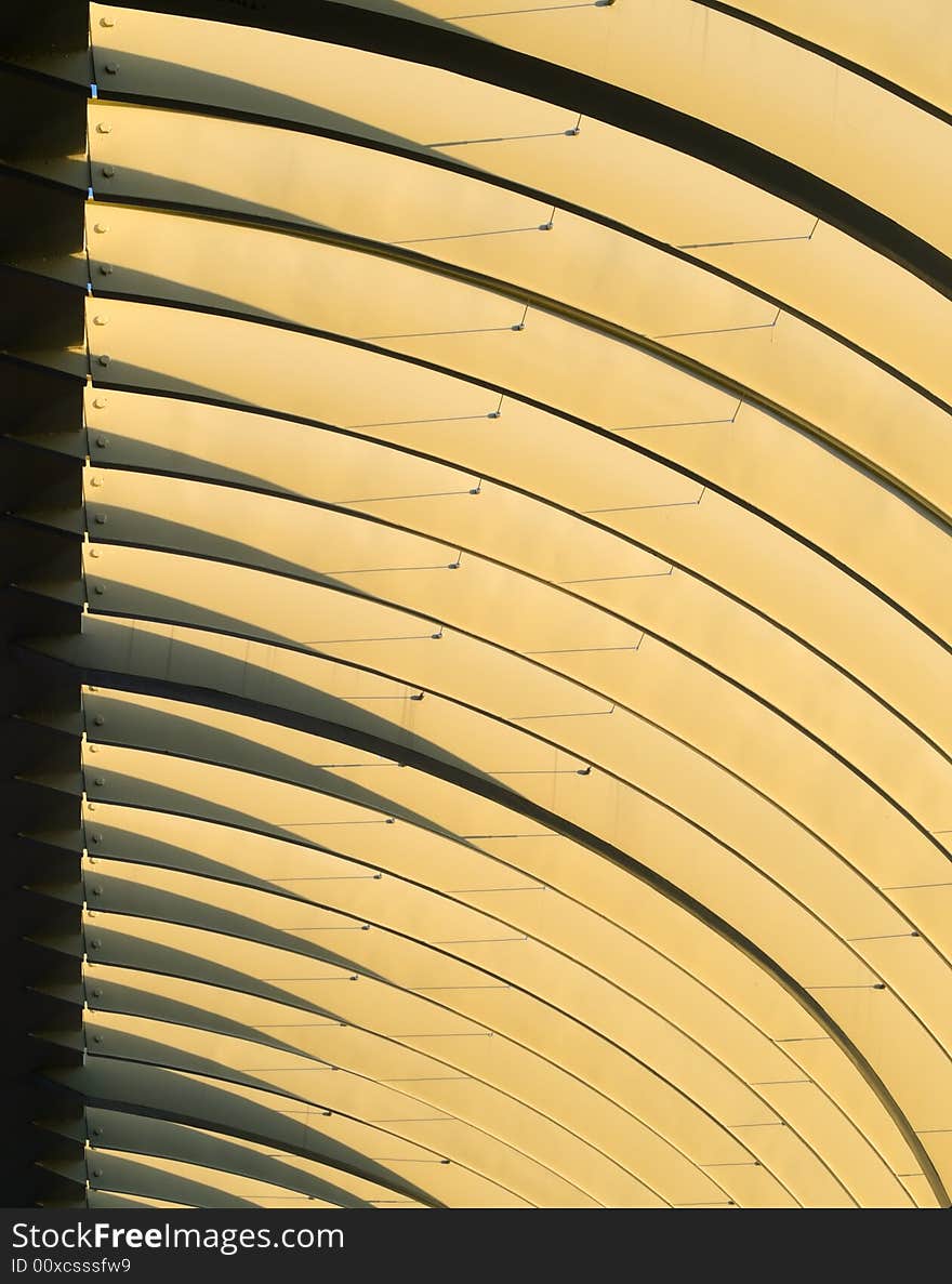 Abstract of metal arches in the morning light. Abstract of metal arches in the morning light