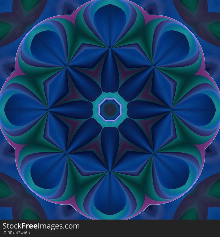 Blue compass mandala