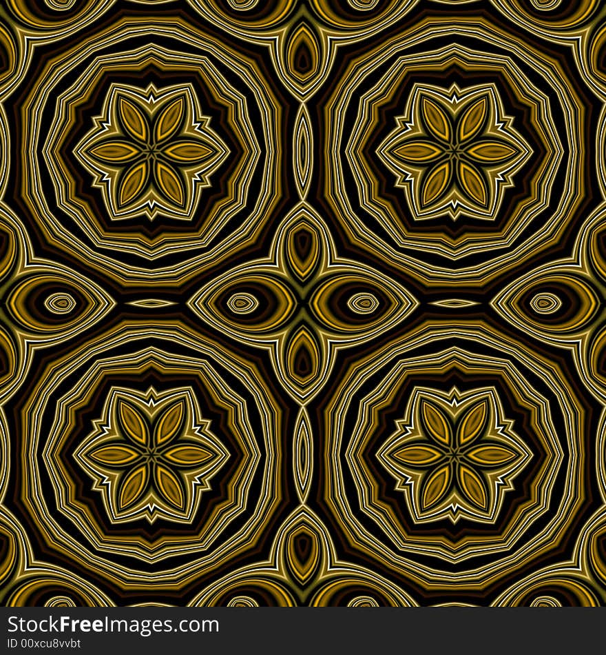 Abstract fractal image resembling precious metal medallion wallpaper