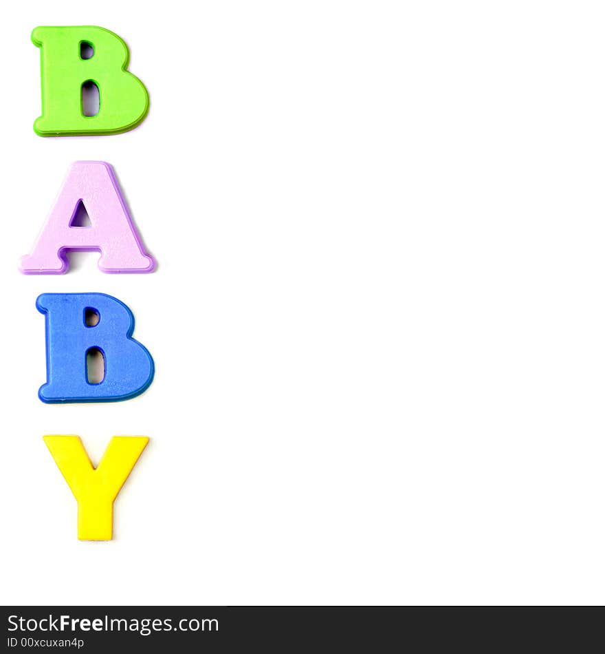 Child's letters spelling the word baby