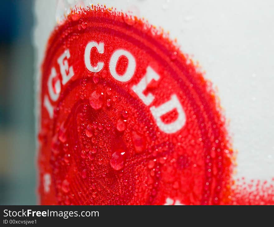 Exterior of a cup containing ice cold drinks