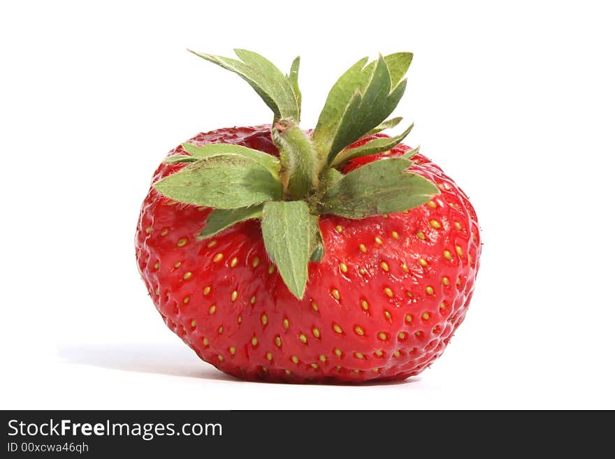 Juicy strawberry isolated on white