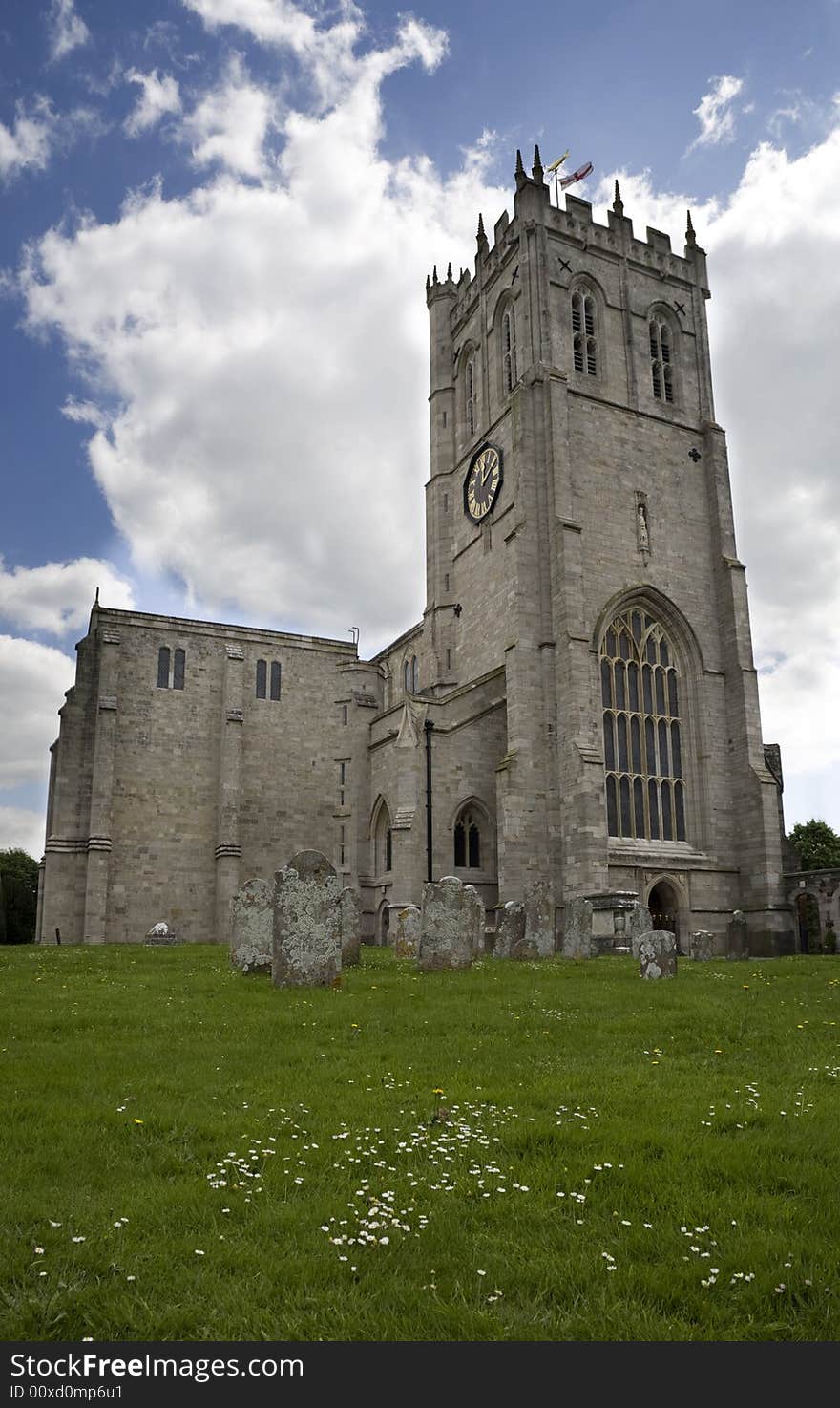 Christchurch in dorset uk with dramatic sky