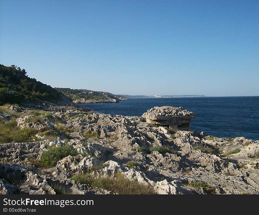 The adriatic coast of Marina Serra in province of Lecce, Region Puglia, Italy. The adriatic coast of Marina Serra in province of Lecce, Region Puglia, Italy.