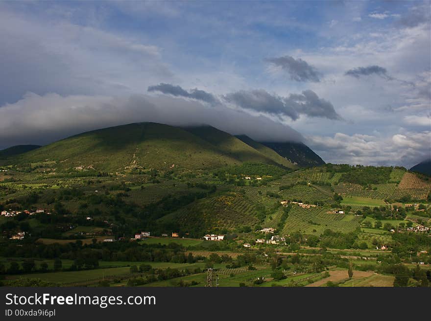 Fog in mountains, umbria