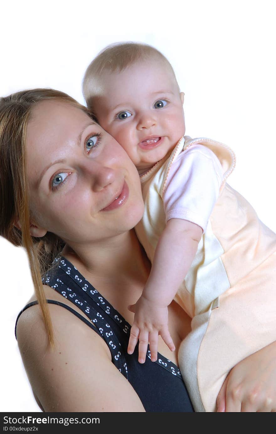 Beautiful mother and baby close up