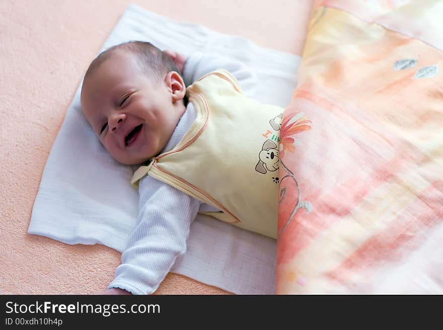 Newborn smiling