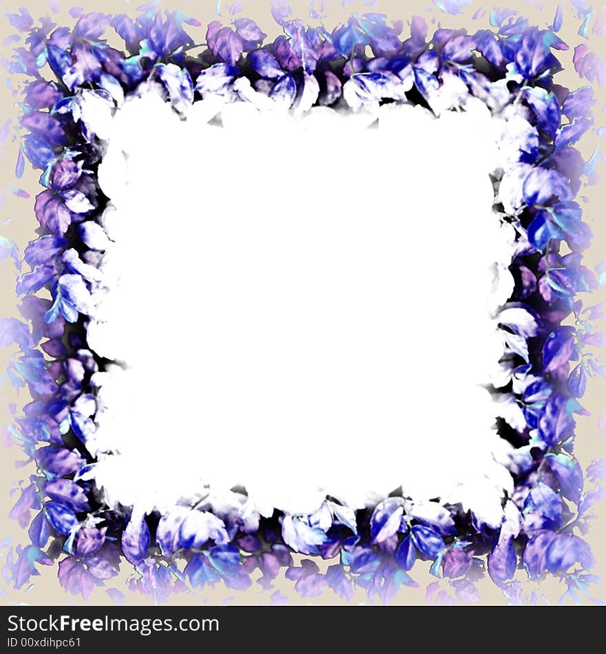 A floral frame on grey background