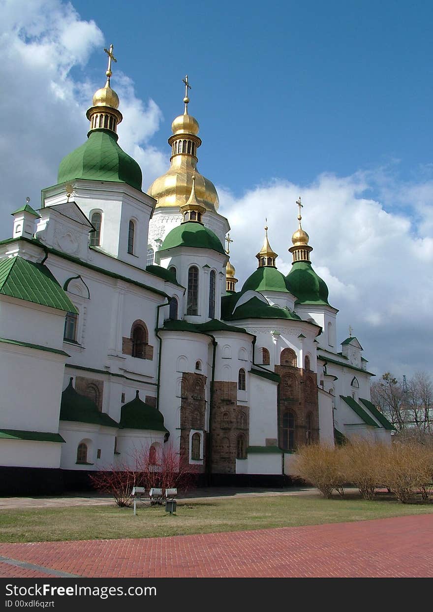 The Sofia cathedral in Kiev in the spring