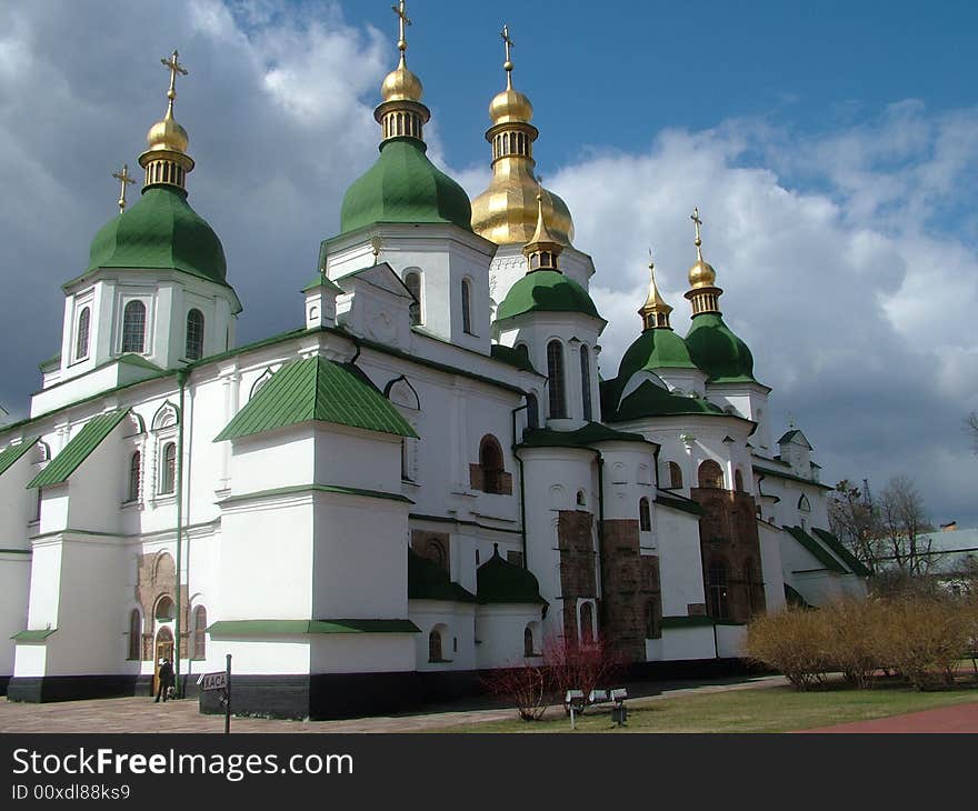 The Sofia cathedral in Kiev in the spring