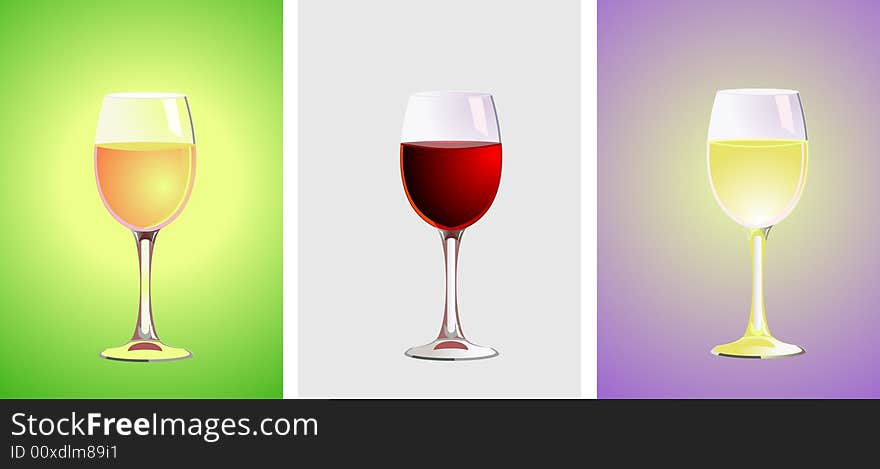 Set of vector- three glasses