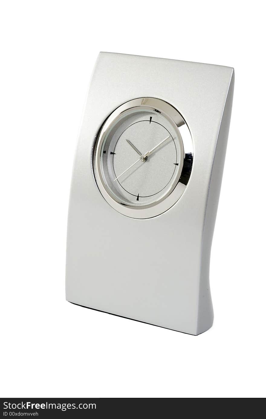 Traditional clock on white background.